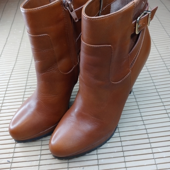 Gianni Bini women's brown leather platform 5" heel side zip boots. Sz 9.5M. New - Picture 2 of 10
